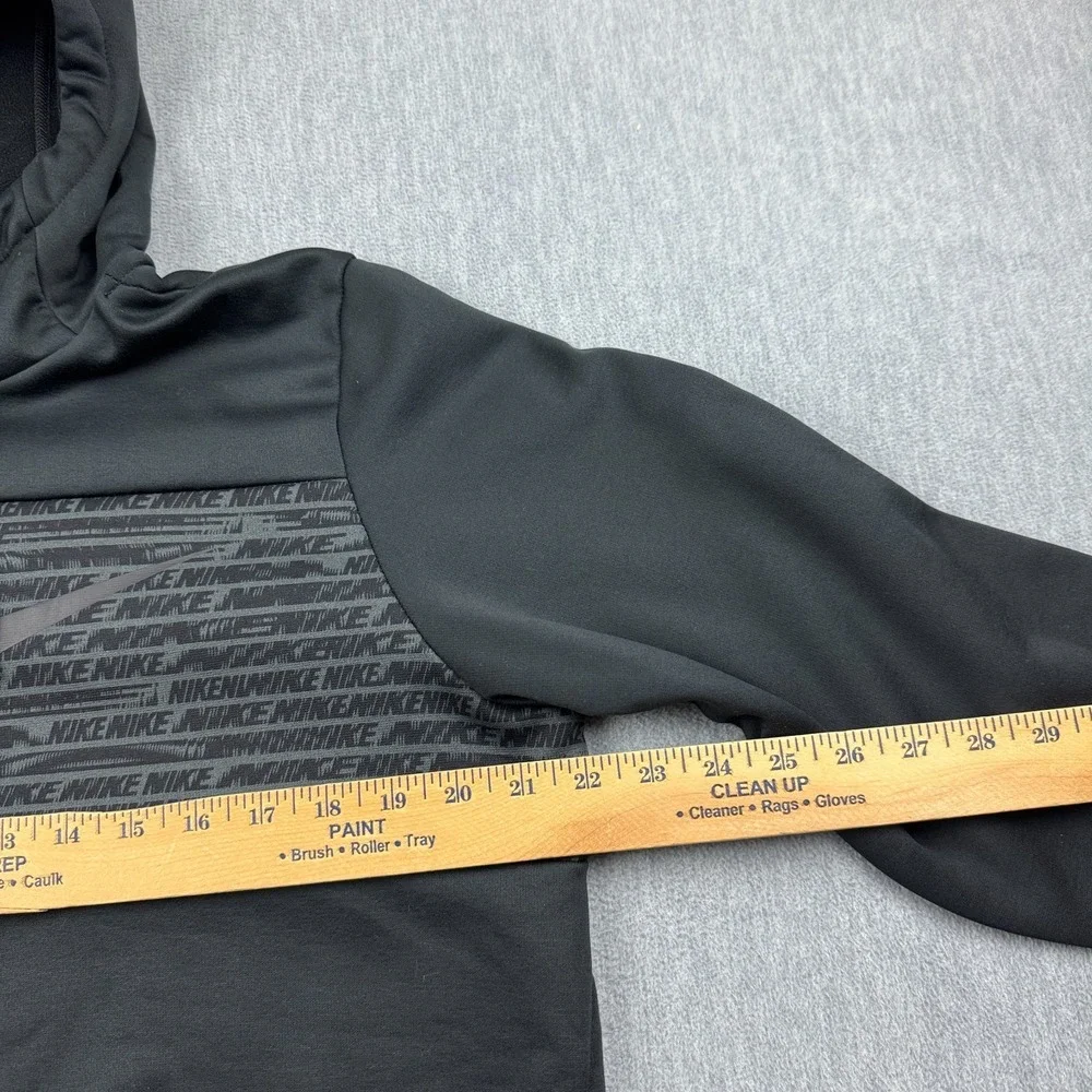 Nike Pullover Mens Medium Black Therma Dri-Fit Hoodie Drawstring Fleece Training